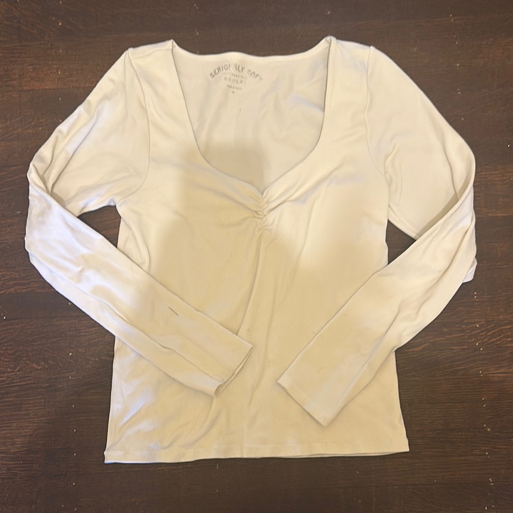 Thick White Long Sleeve Top
